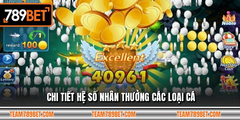 Chi tiết hệ số nhân thưởng các loại cá